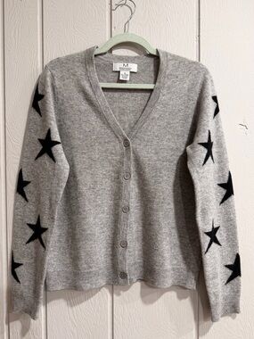 Magaschoni Gray Cardigan with Black Star Sleeves